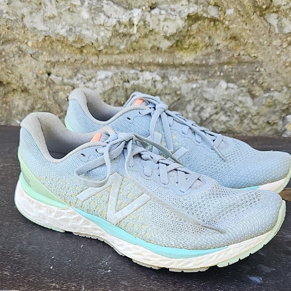 New Balance Shoes - New Balance Women's Light Gray and Mint Athletic Shoes Sz 8